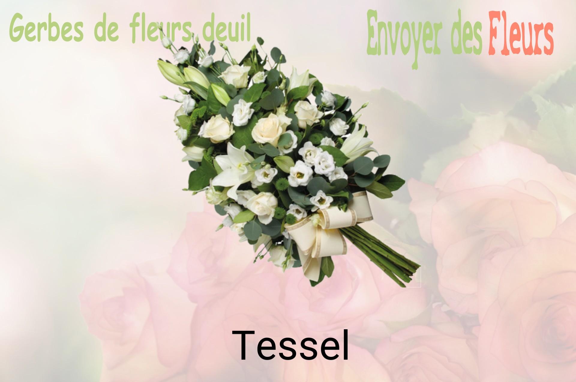 Gerbe de fleurs de deuil livrée à Tessel
